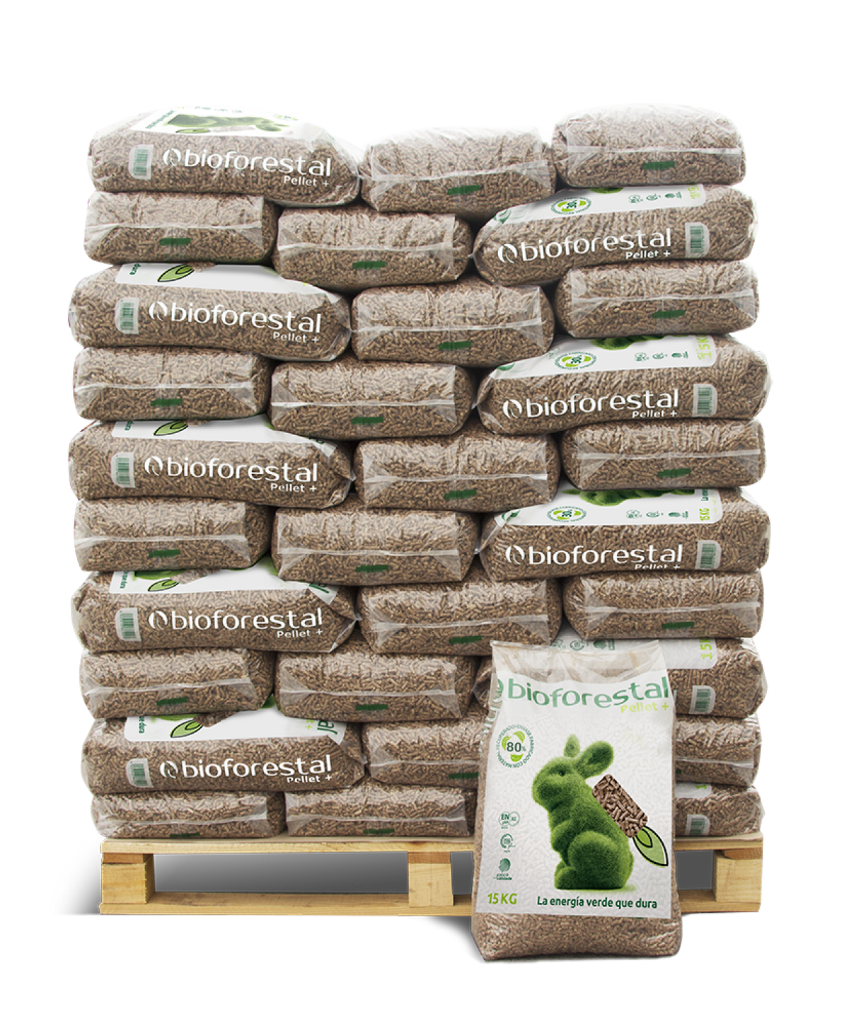 Palet de pellet Bioforestal 70 sacos de 15 Kg
