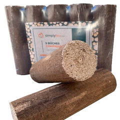 SimplyMixte Leña comprimida + Caja de leña 25 cm