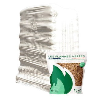 Pellets de madera Flammes Vertes - 65 sacos 975 kg