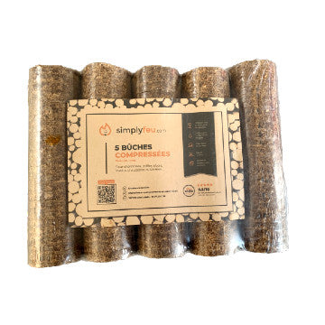 Leños comprimidos de madera densificada